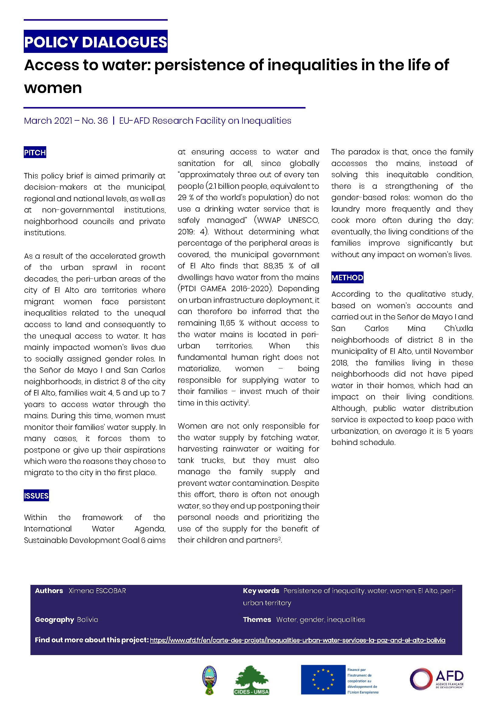 AFD Policy Dialogues - EU-AFD Research Facility on Inequalities